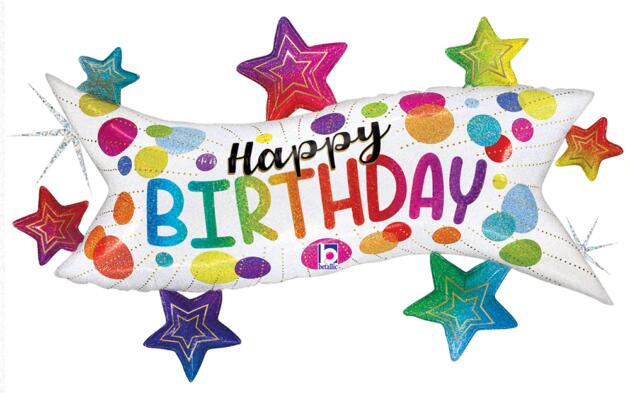 BIRTHDAY BANNER STARS 37IN