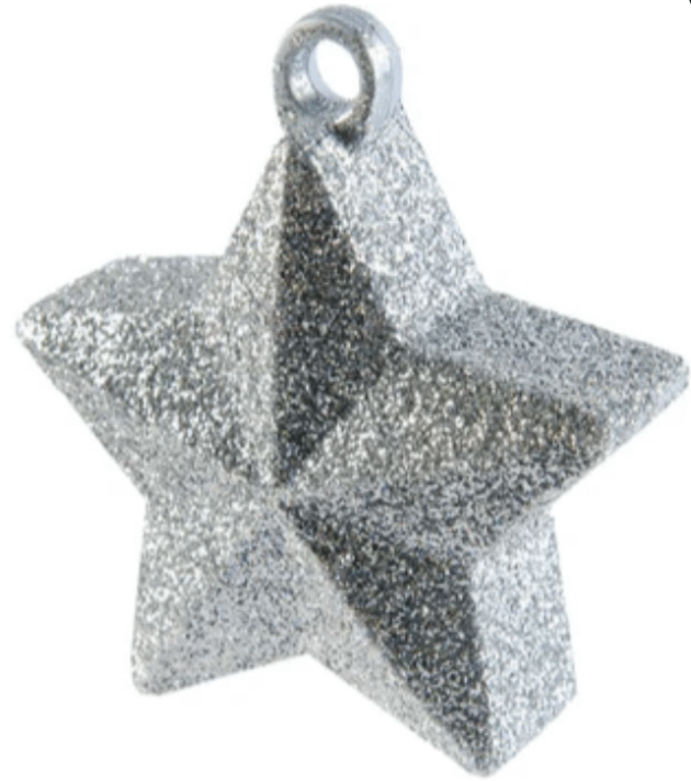 SILVER GLITTER STAR BALLOON WE